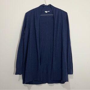 Gap Womens Lightweight Open Front Cardigan Sweater Sz S Silk Blend Blue Heather